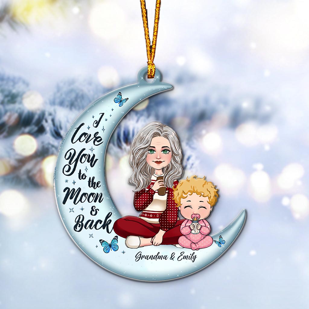 I Love You To The Moon And Back - Personalized Grandma Ornament