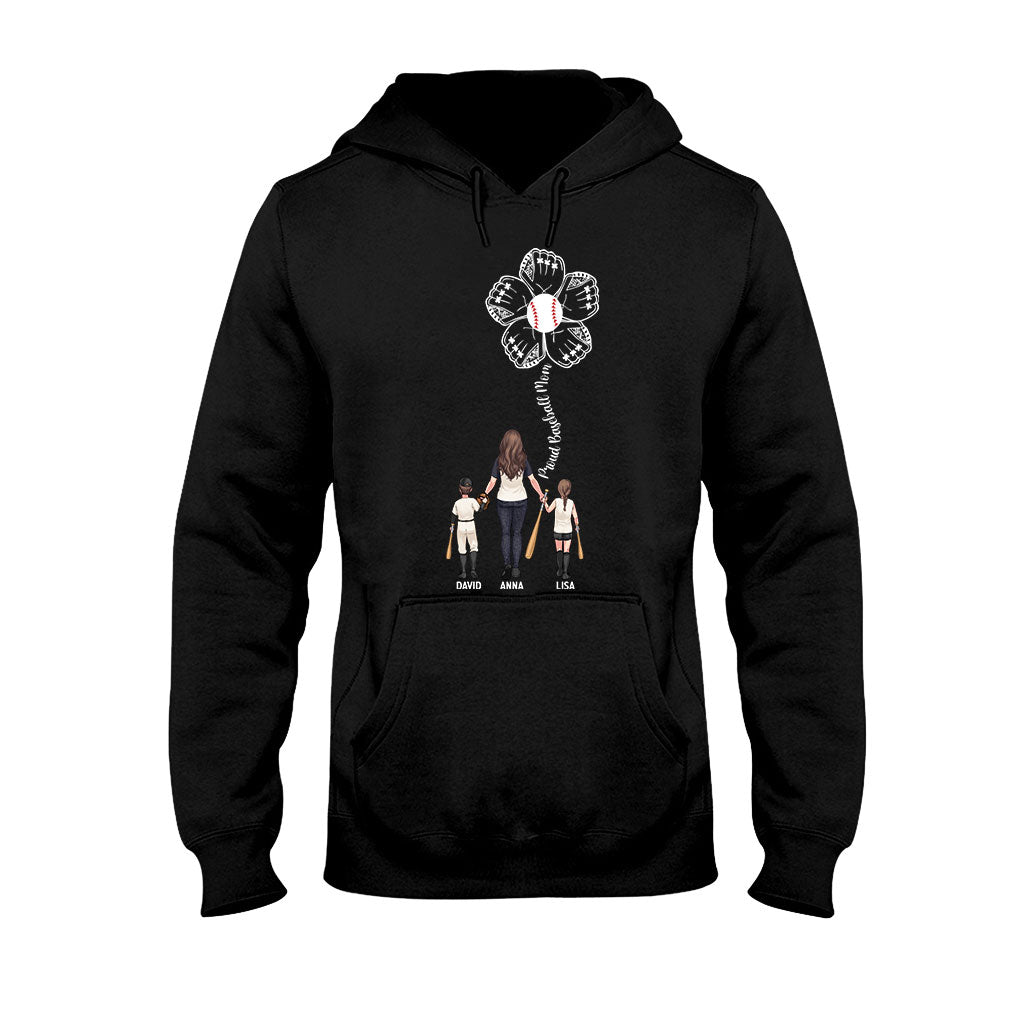 Maman fière de joueur de baseball - T-shirt et sweat à capuche personnalisés sur le thème du baseball