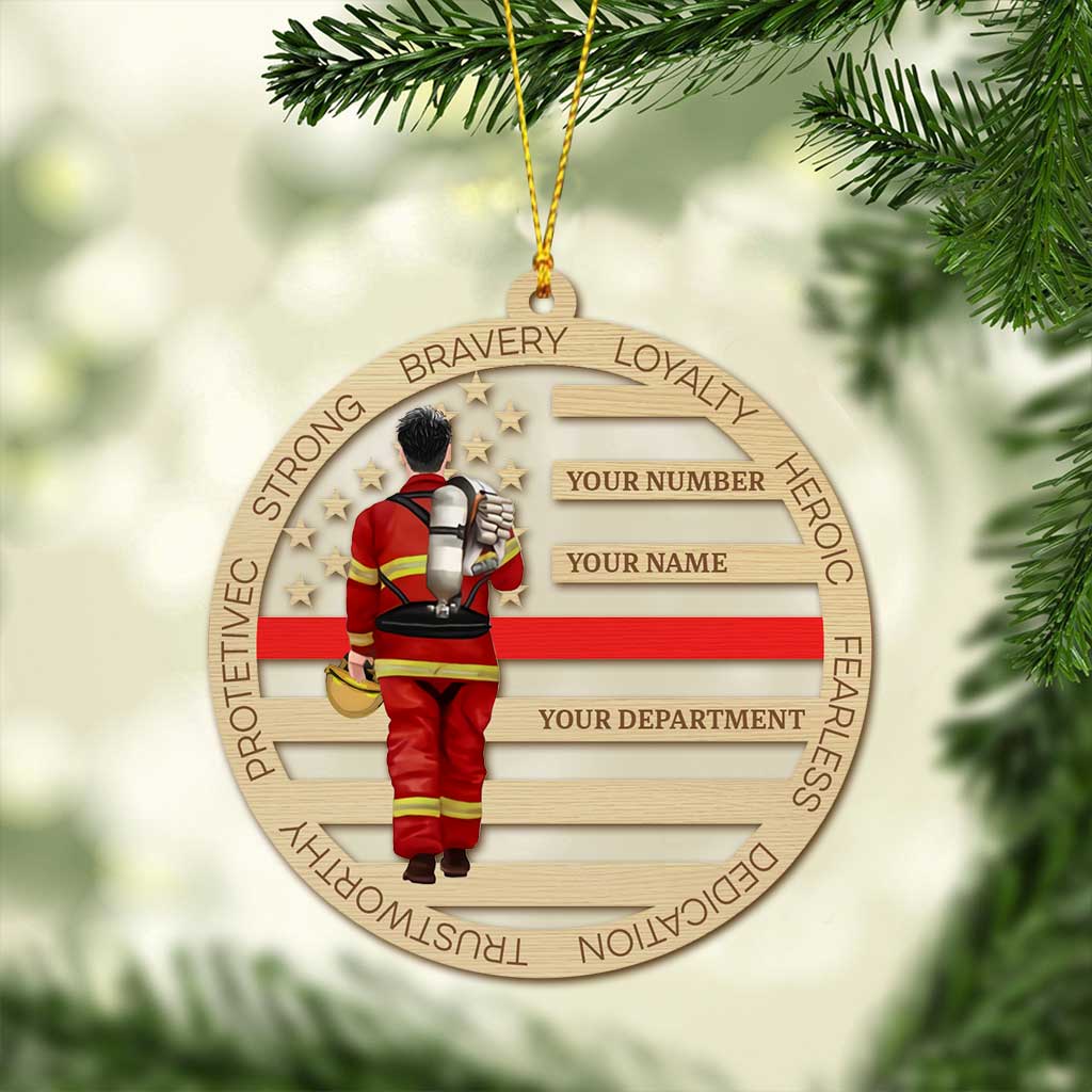 Firefighter - Personalized Christmas Firefighter Transparent Ornament
