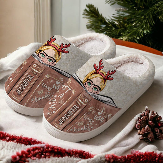 Just A Girl Who Loves Books - Personalized Book Slippers