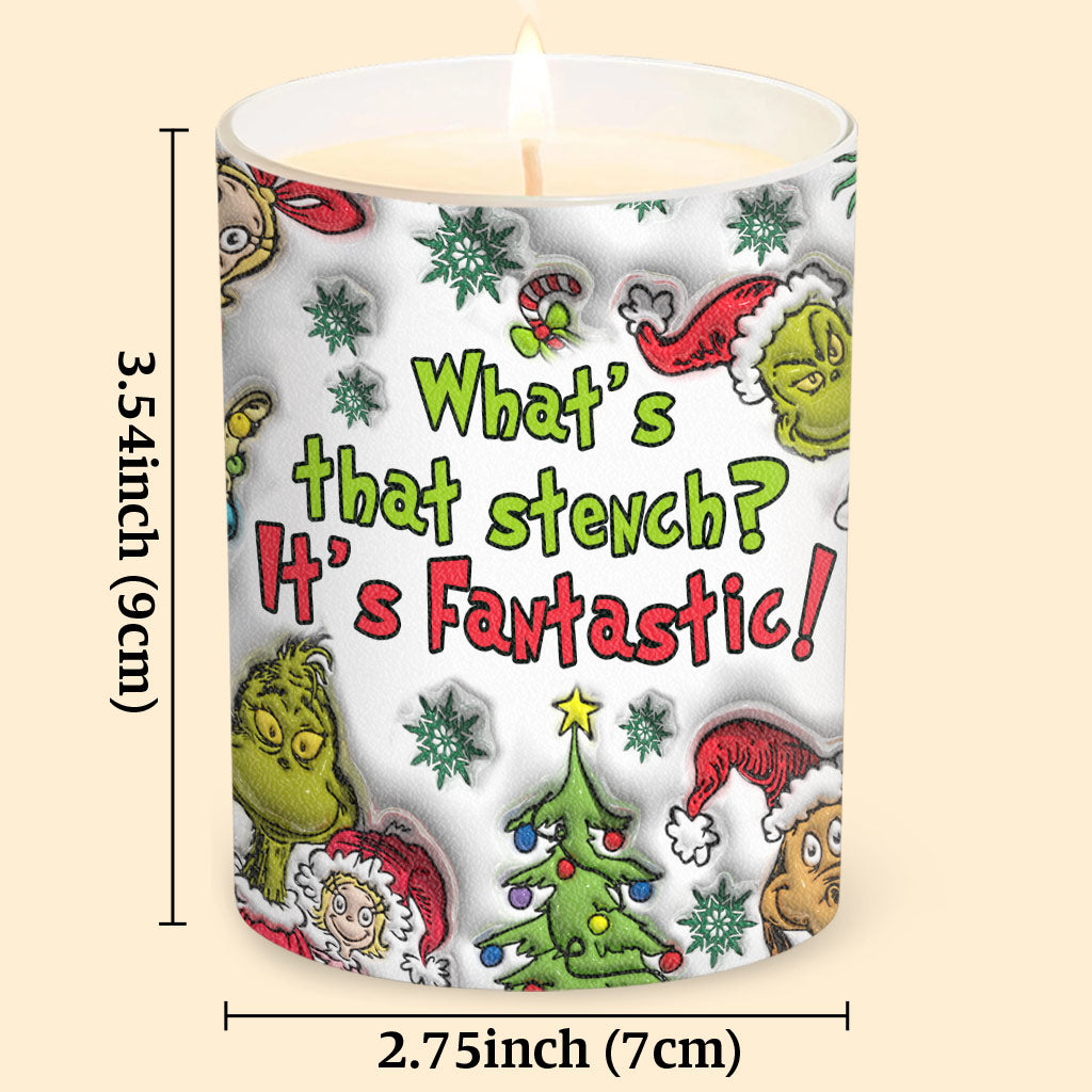 Quelle est cette odeur ? - Bougie de Noël personnalisée en forme d'étole avec couvercle en bois