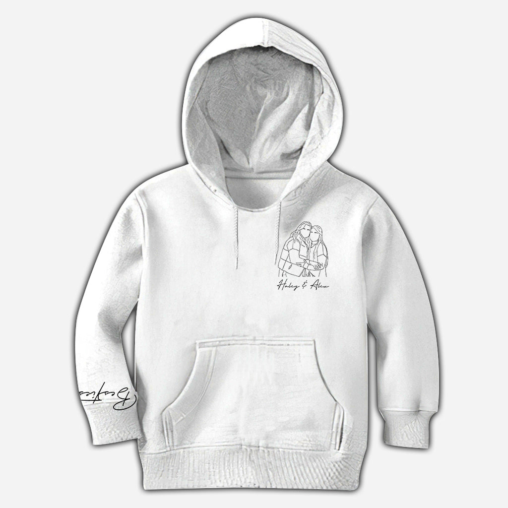 Besties Line Art - Personalized Bestie All Over Shirt