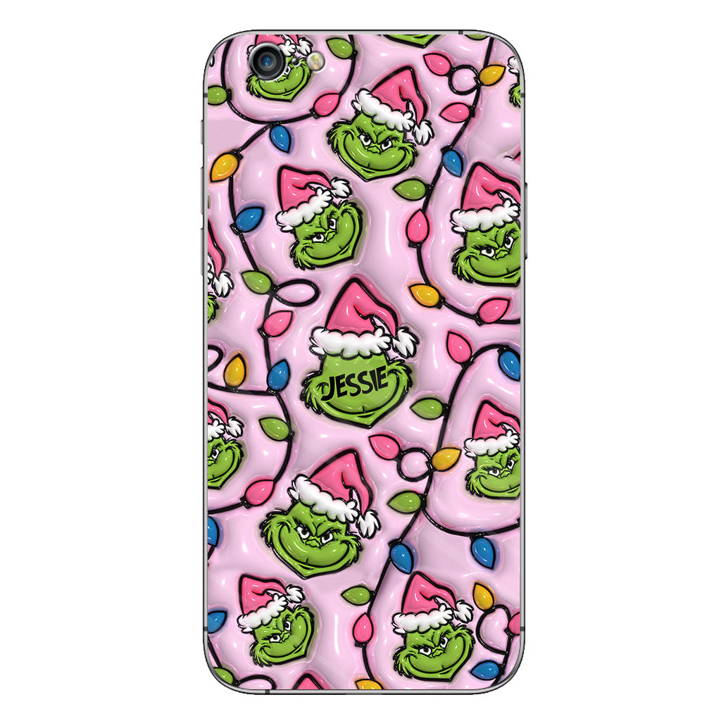 Green & Pink - Personalized Stole Christmas Phone Case