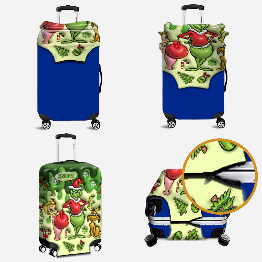 Merry Grinchmas - Personalized Stole Christmas Luggage Cover