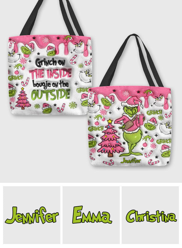 Le Grinch à l'intérieur - Sac fourre-tout de Noël personnalisé avec étole