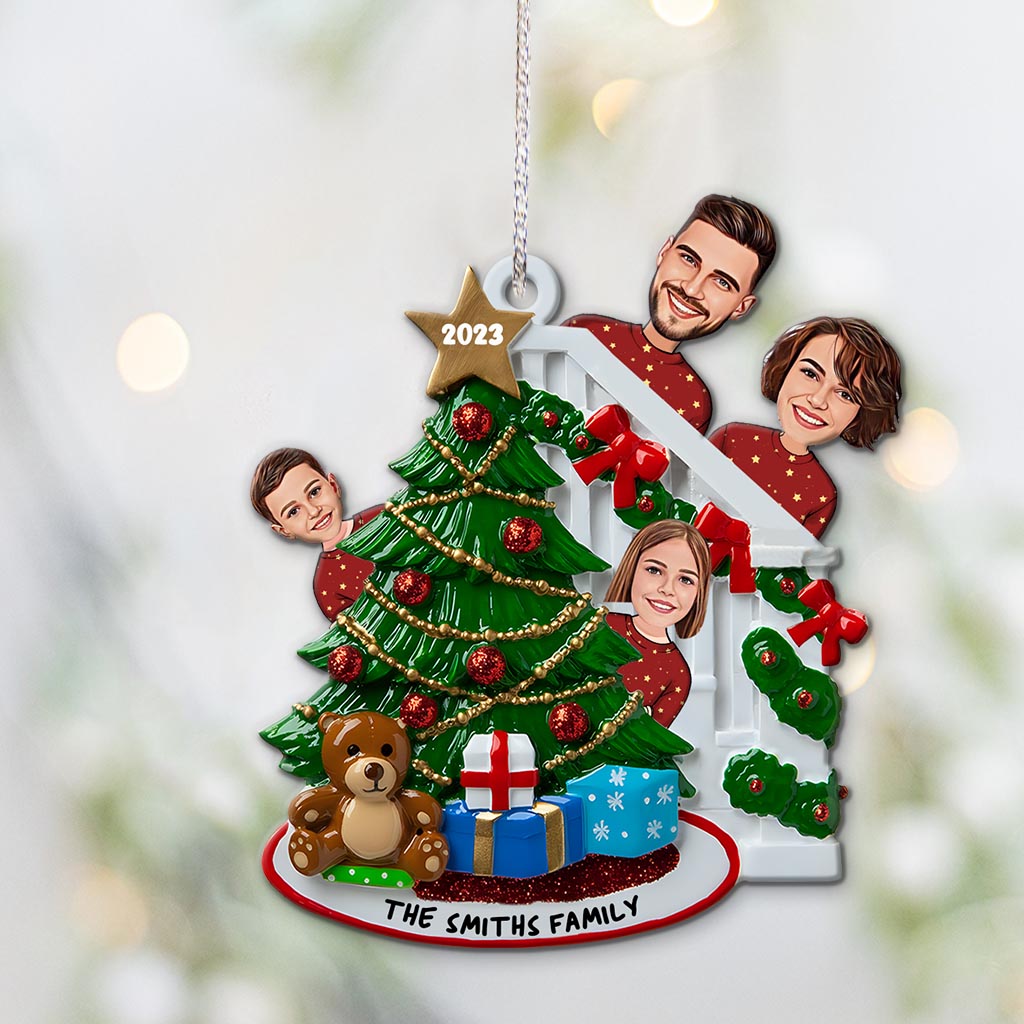 Staircase Cartoon Family - Personalized Family Ornament