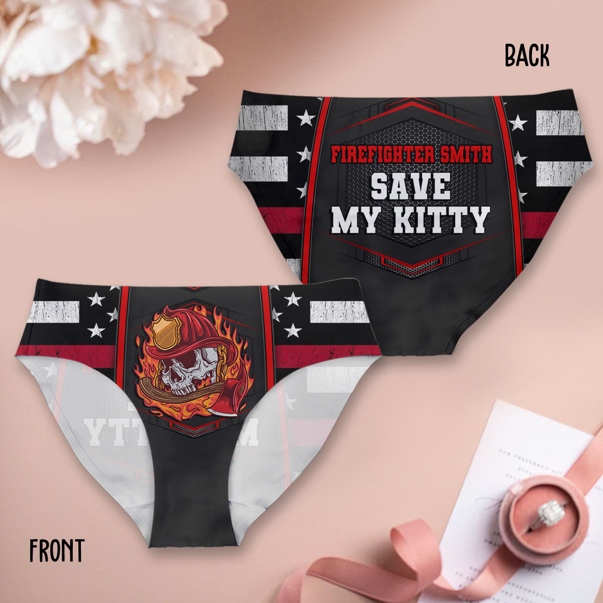 Firefighter Save My Kitty - Personalized Firefighter Women Briefs