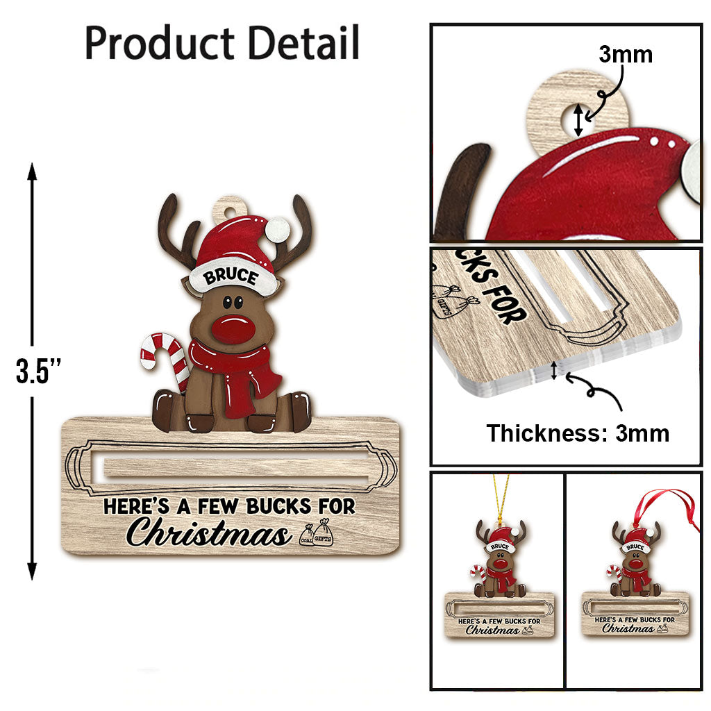 Here's A Few Bucks For Christmas - Gift for grandma, granddaughter, daughter - Personalized Ornament