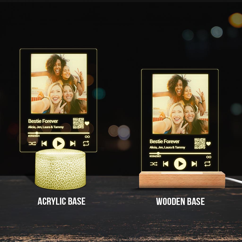 Chanson personnalisée « Meilleure amie pour toujours » - Plaque lumineuse personnalisée en forme de meilleure amie