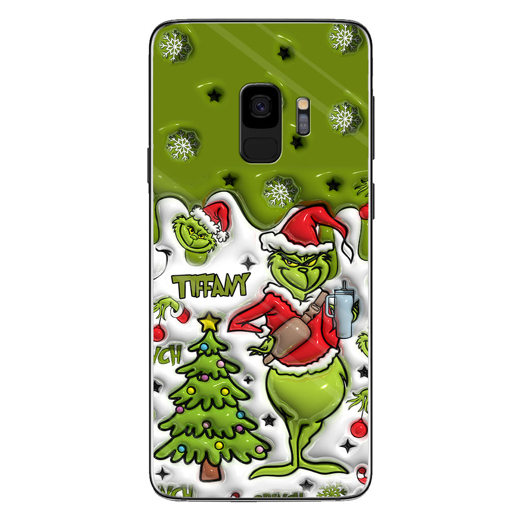 Joyeux Grinchmas - Coque de téléphone personnalisée avec étole de Noël