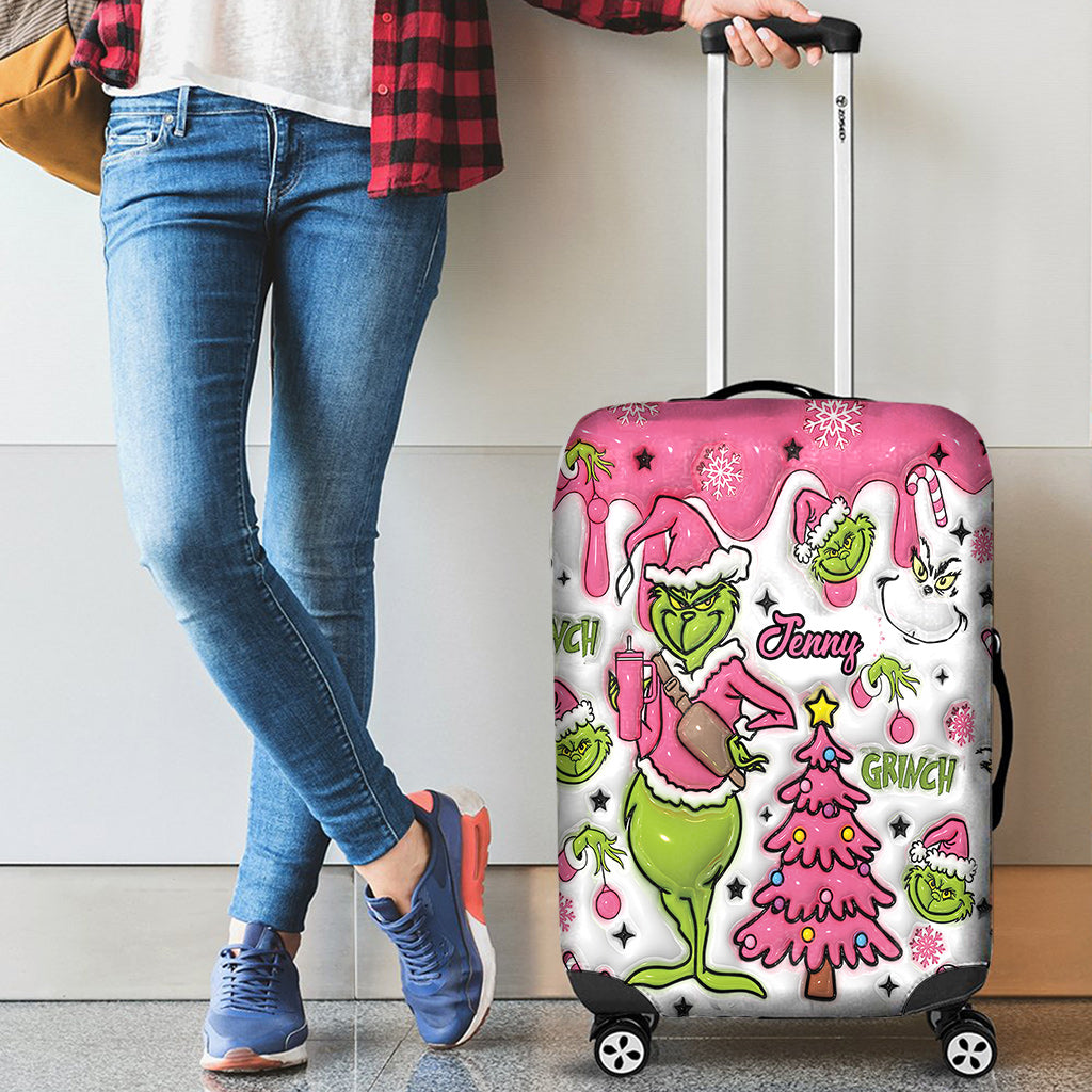 Joyeux Grinchmas - Housse de valise personnalisée avec étole de Noël