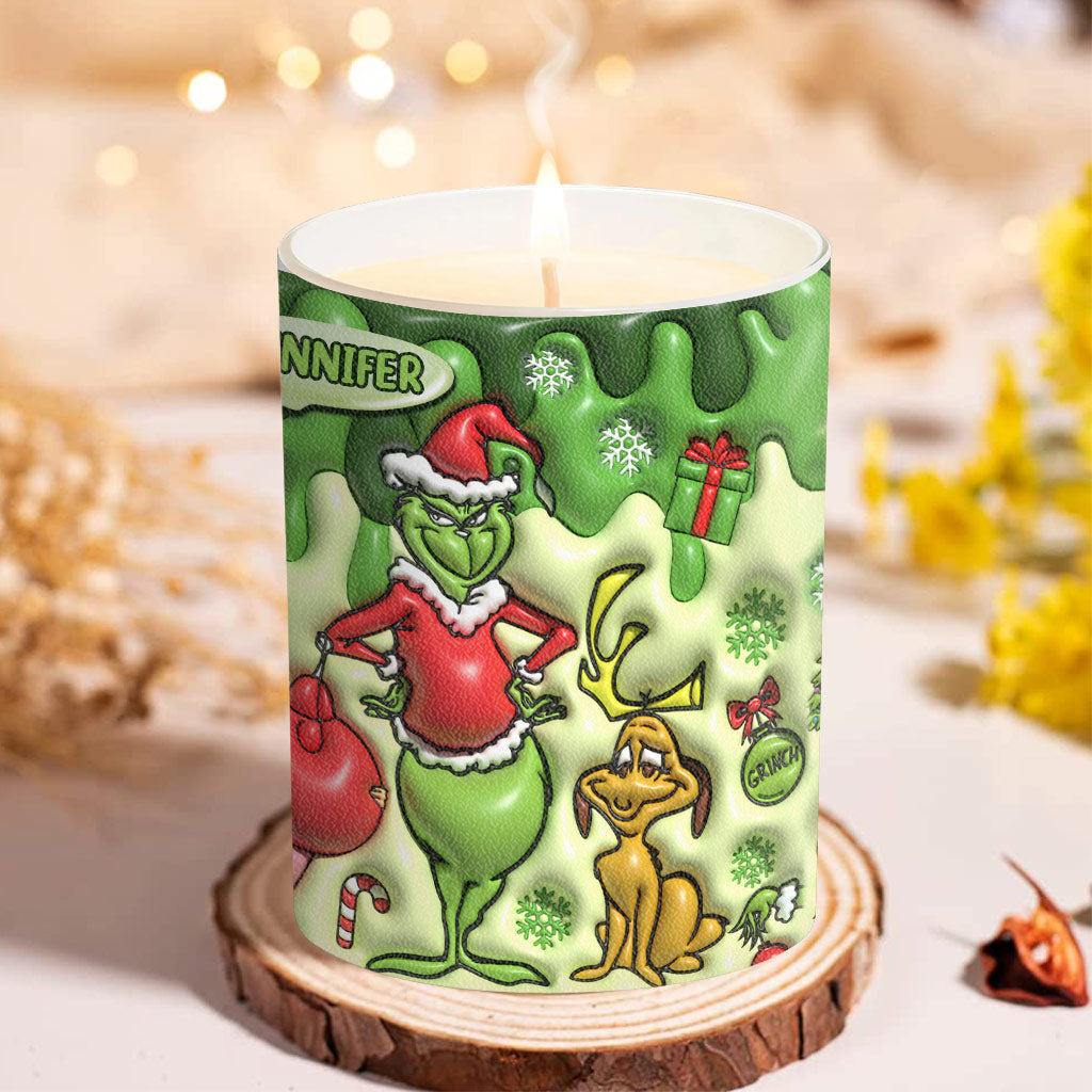 Merry Chrisrtmas - Personalized Stole Christmas Candle With Wooden Lid