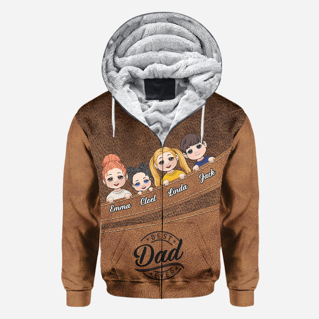 Meilleur papa/grand-mère/grand-père/maman du monde - T-shirt personnalisé intégral pour papa