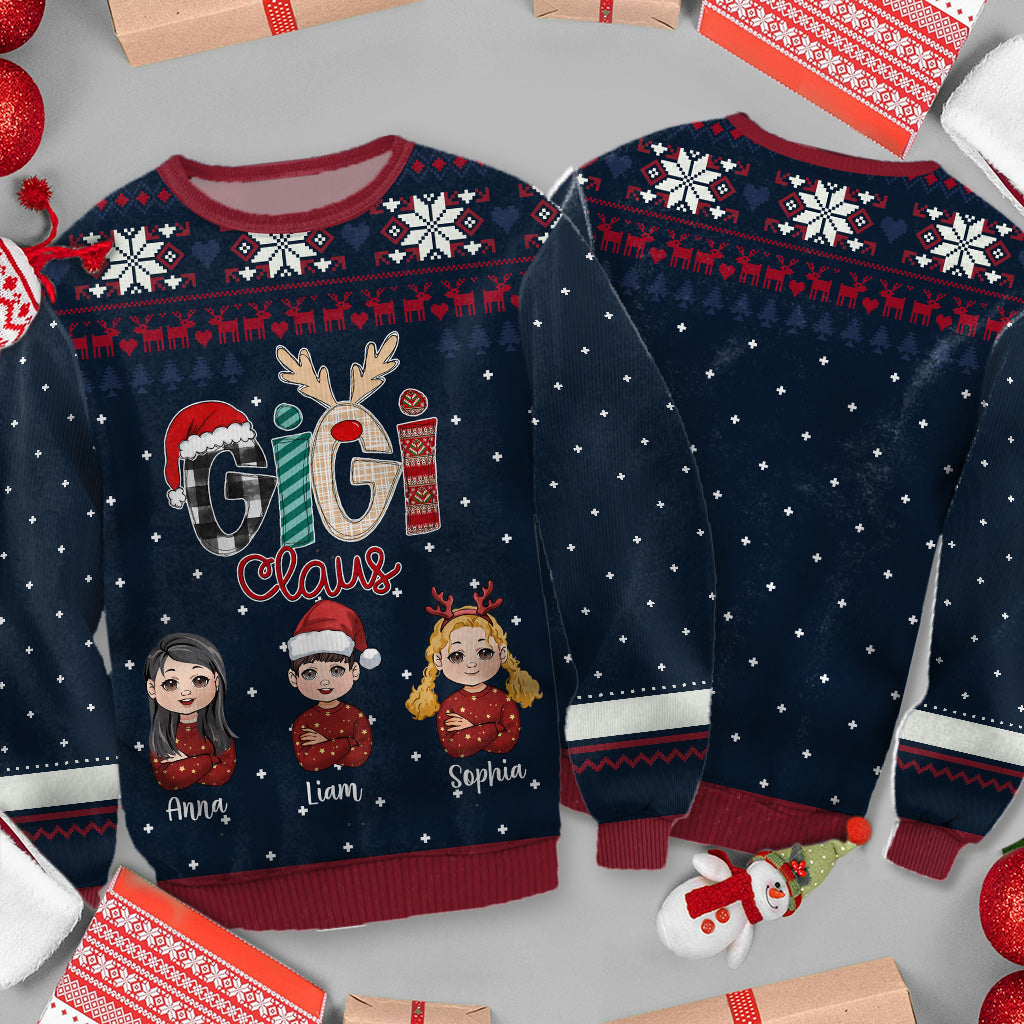 Pull moche personnalisé Gigi Claus - Mamie