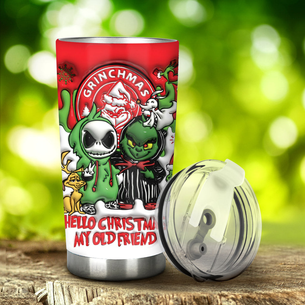 Bonjour Noël mon vieil ami - Gobelet de Noël personnalisé avec étole