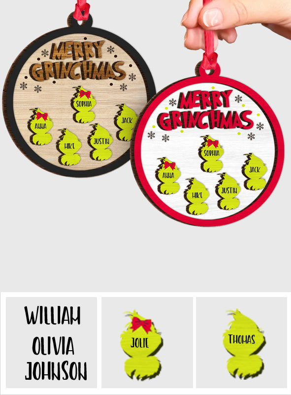 Merry Christmas - Personalized Stole Christmas 2 Layered Wooden Ornament