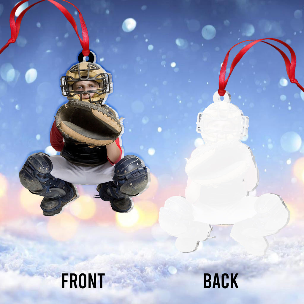 Ornement photo - Cadeau de baseball pour fils ou fille - Ornement personnalisé