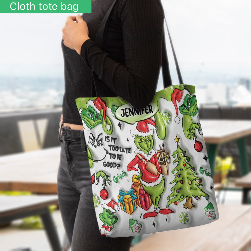 Est-il trop tard pour être sage ? - Sac fourre-tout de Noël personnalisé avec étole