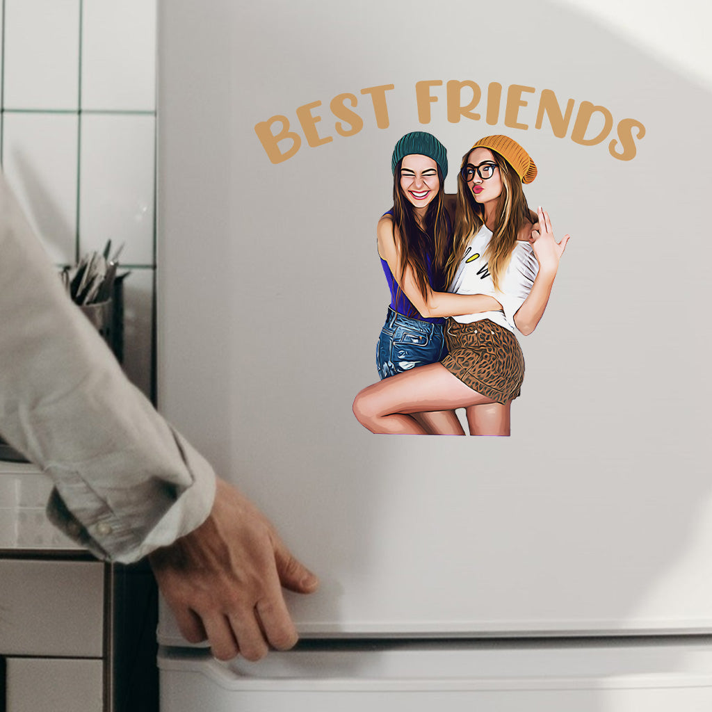 Meilleures amies - Autocollant personnalisé pour meilleure amie découpé à la forme