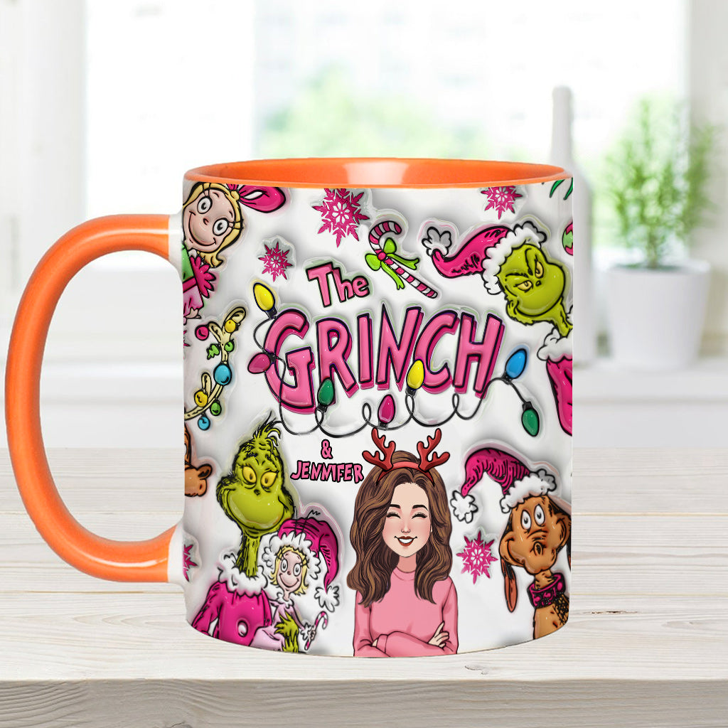 Le Grinch et moi - Mug personnalisé avec étole de Noël
