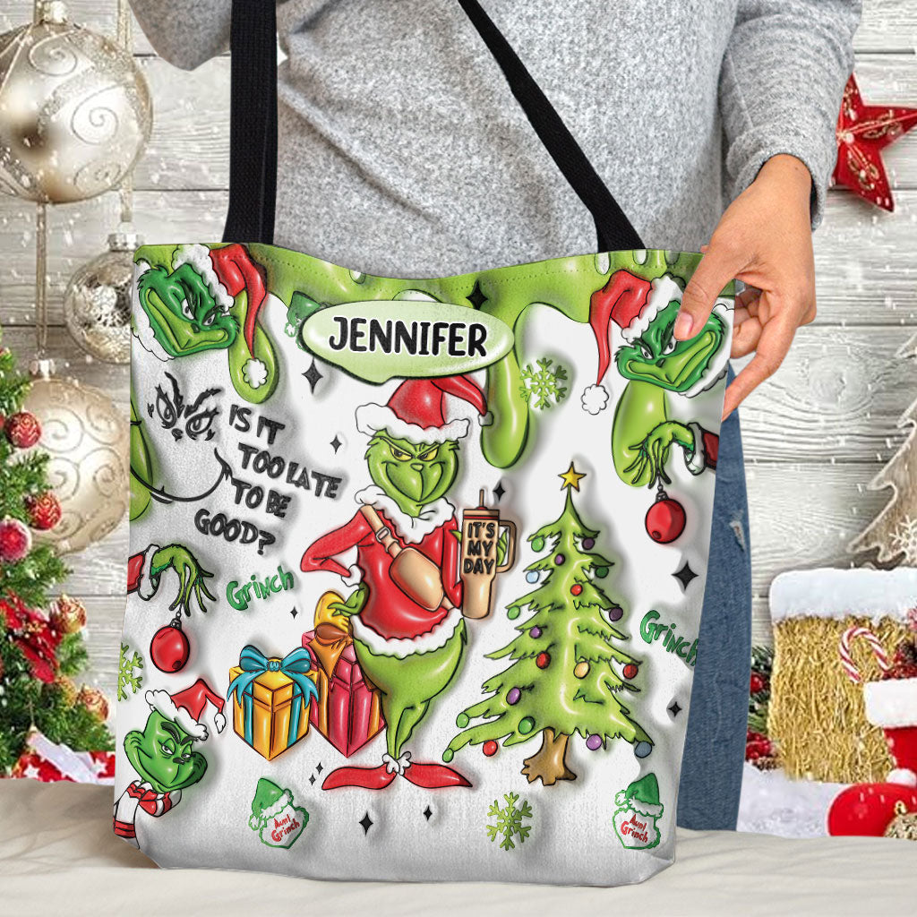 Est-il trop tard pour être sage ? - Sac fourre-tout de Noël personnalisé avec étole