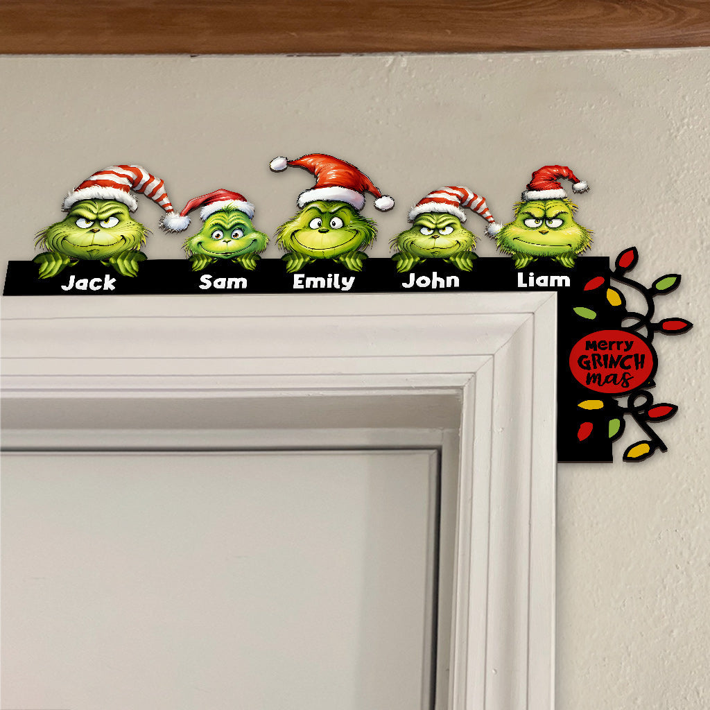 Merry Grinchmas - Personalized Stole Christmas Door Frame Decoration