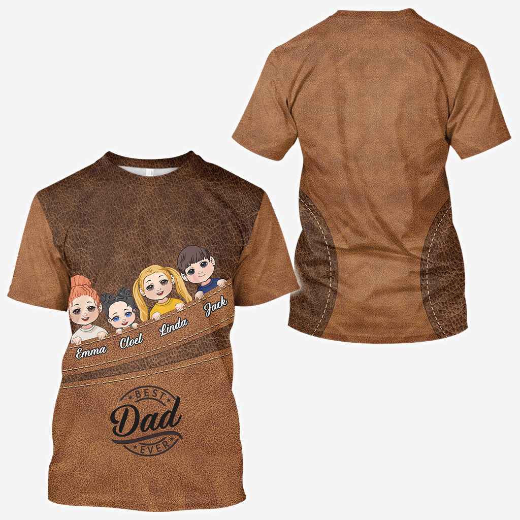 Meilleur papa/grand-mère/grand-père/maman du monde - T-shirt personnalisé intégral pour papa