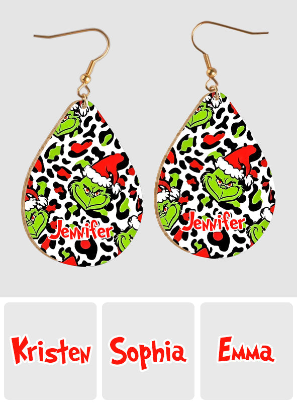 Joyeux Noël - Boucles d'oreilles étole de Noël personnalisées en bois