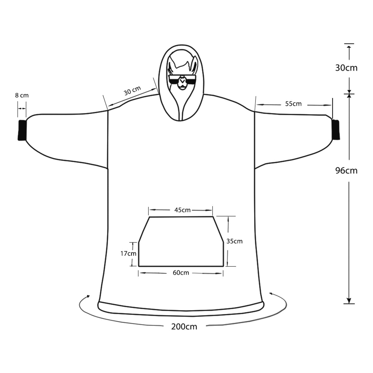 Couverture à capuche personnalisée avec n'importe quel nom