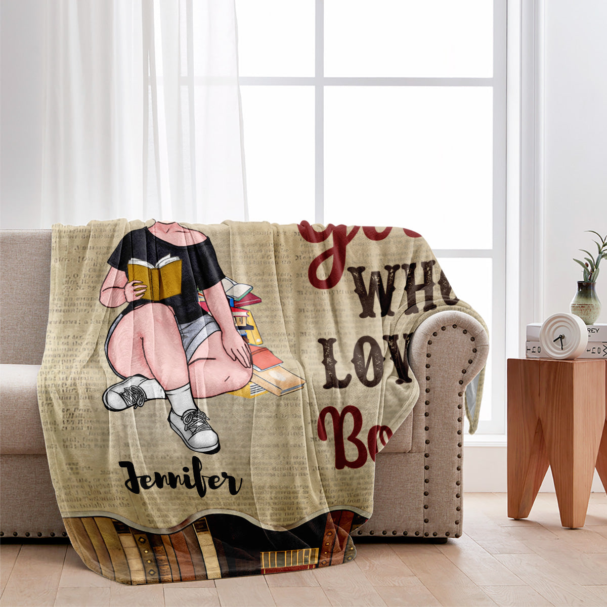 Just A Girl Who Loves Book - Personalized Book Blanket