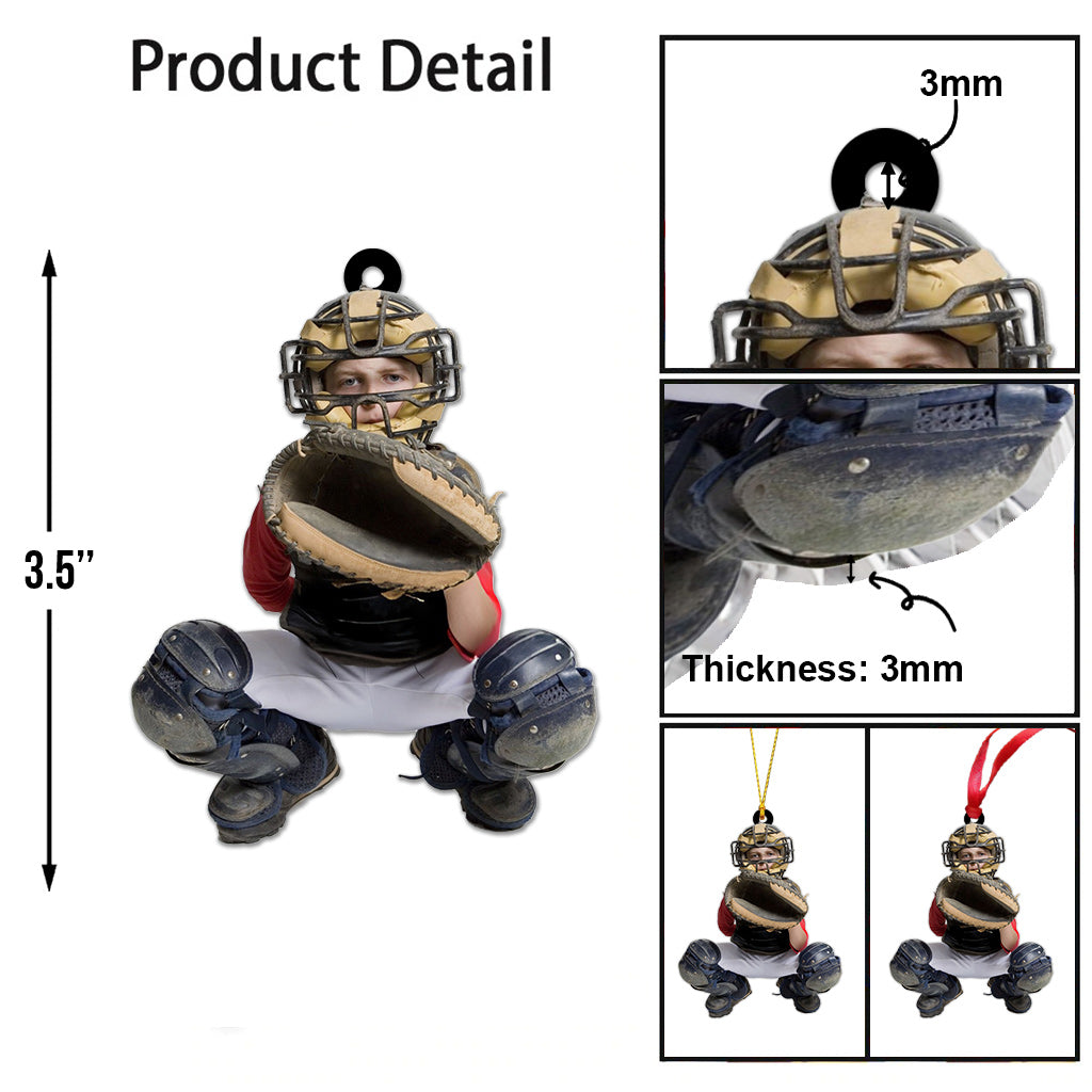 Ornement photo - Cadeau de baseball pour fils ou fille - Ornement personnalisé