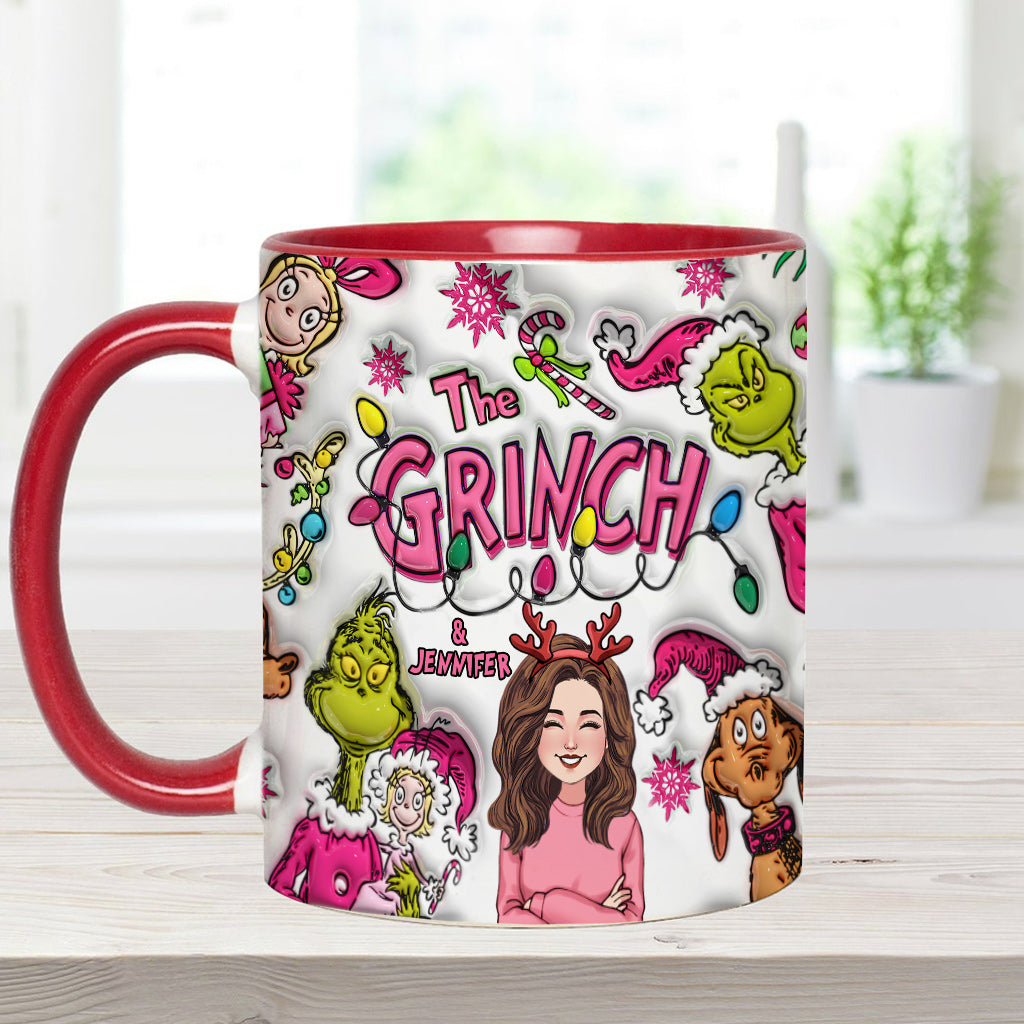 Le Grinch et moi - Mug personnalisé avec étole de Noël