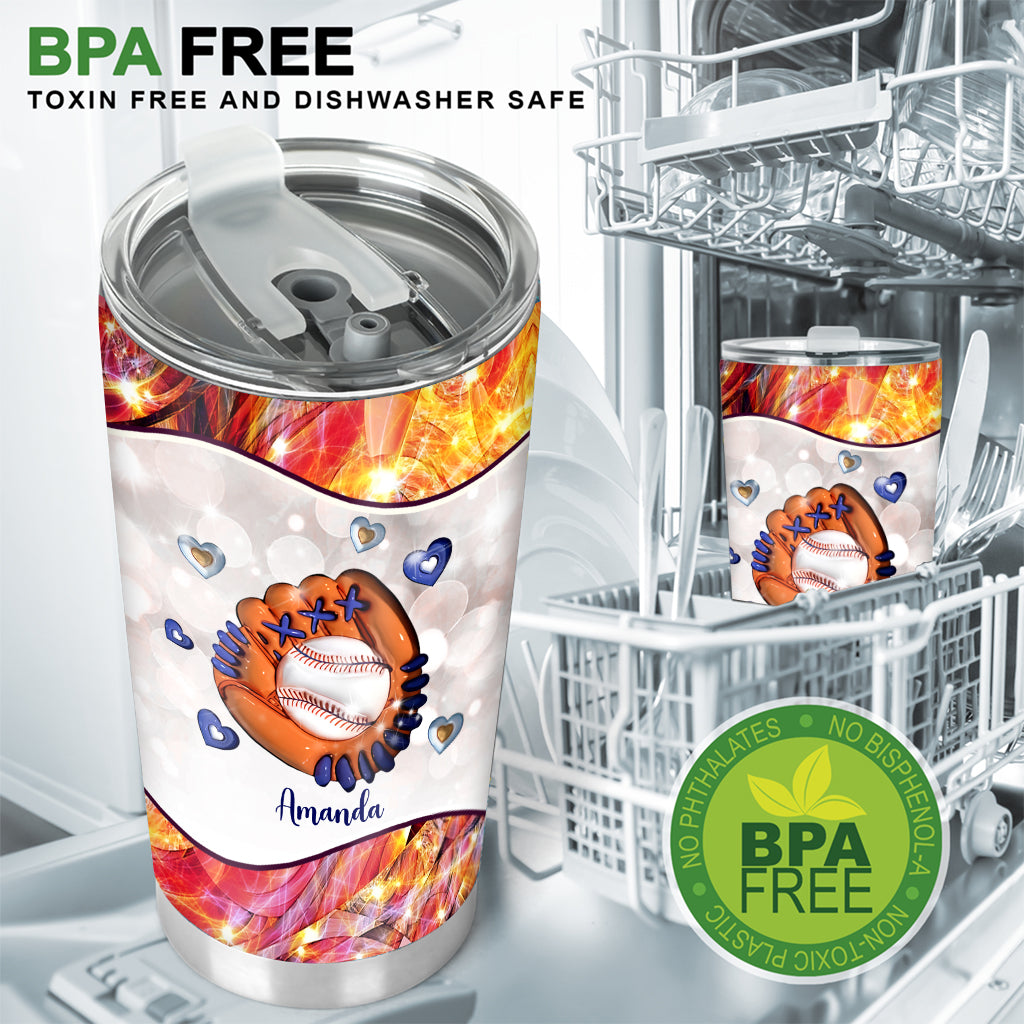 Maman de joueuse de baseball/softball - Gobelet personnalisé sur le thème du baseball