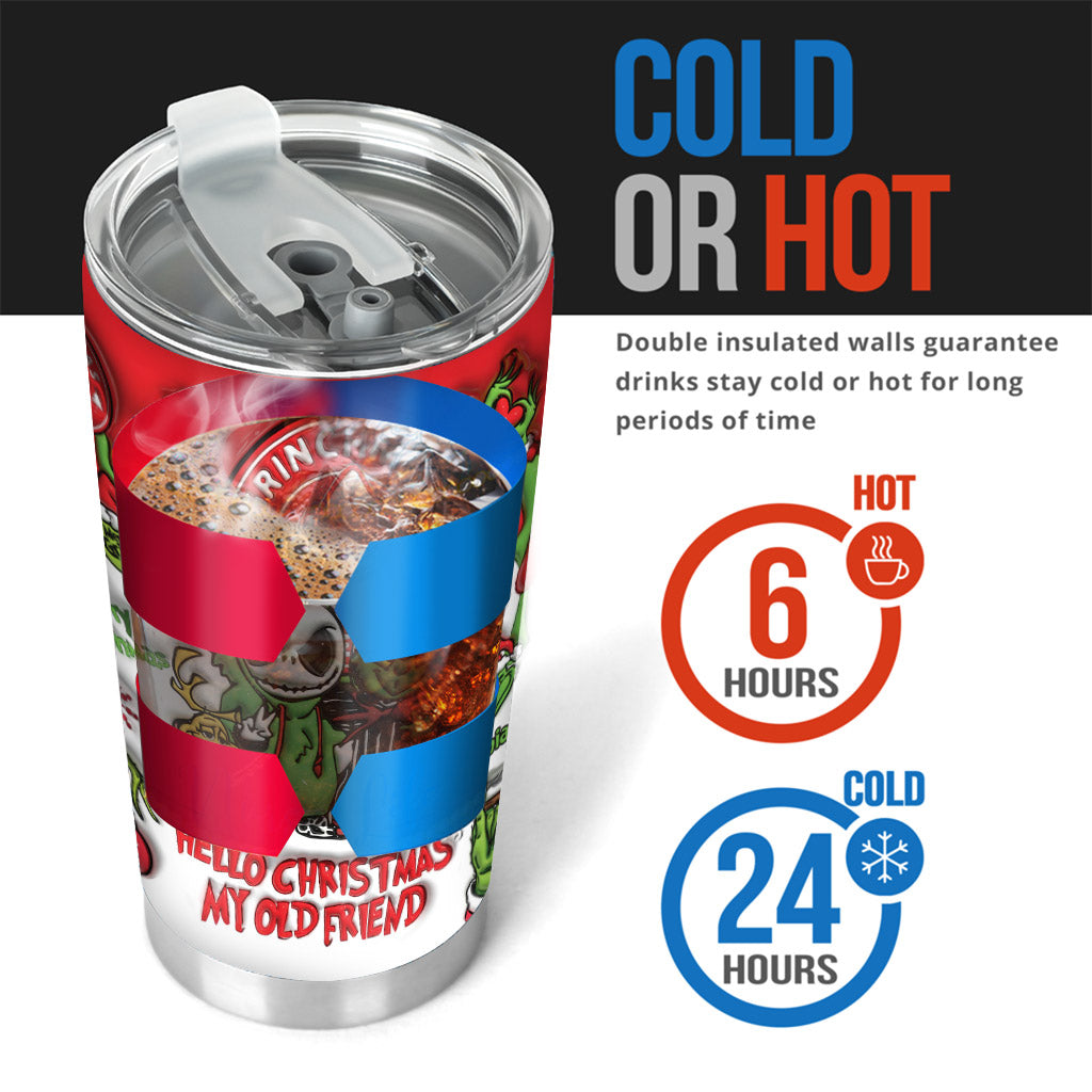 Bonjour Noël mon vieil ami - Gobelet de Noël personnalisé avec étole