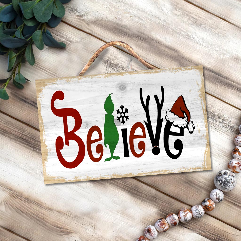 Believe - Stole Christmas Rectangle Wood Sign