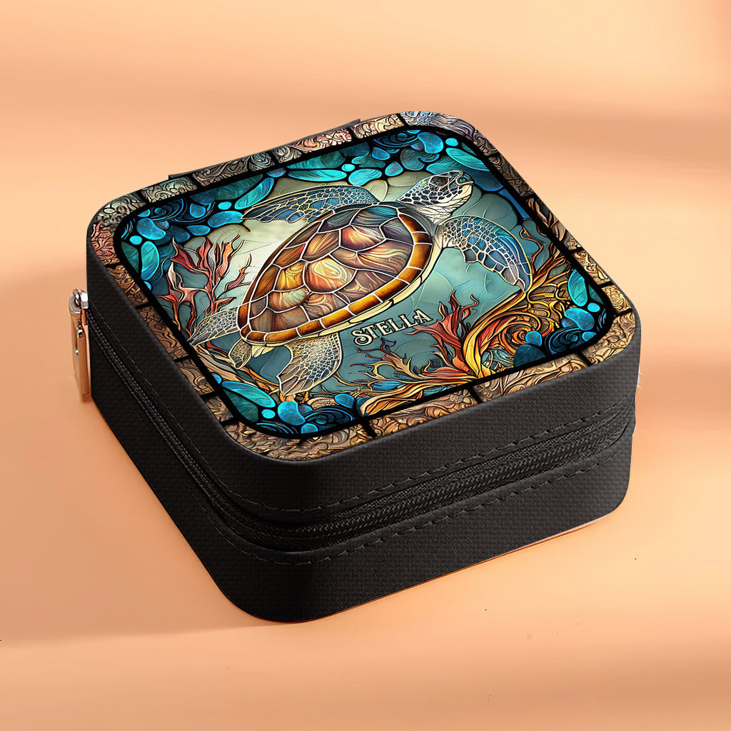 J'adore les tortues - Boîte à bijoux personnalisée en forme de tortue