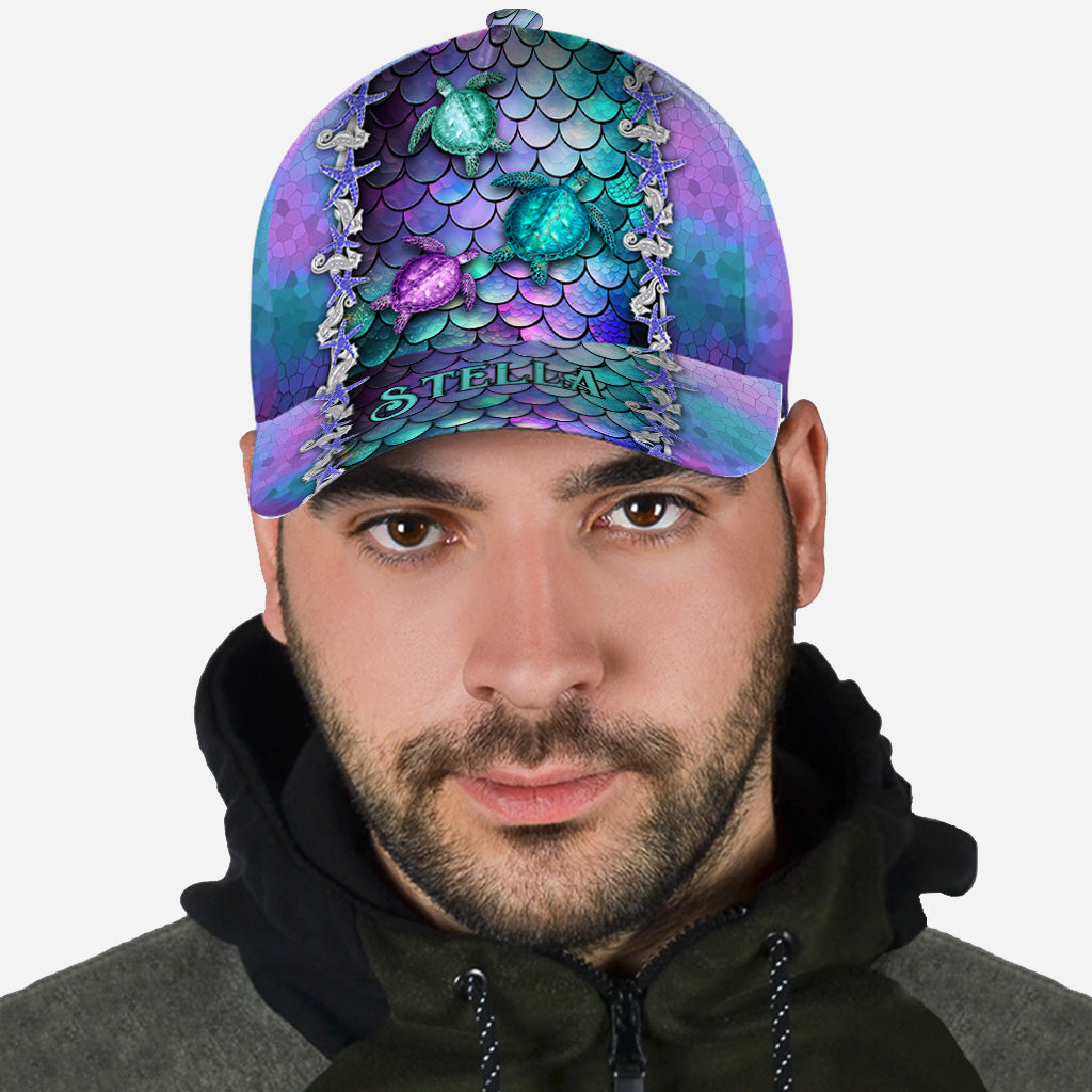 Légende de l'océan bleu - Casquette classique personnalisée Tortue