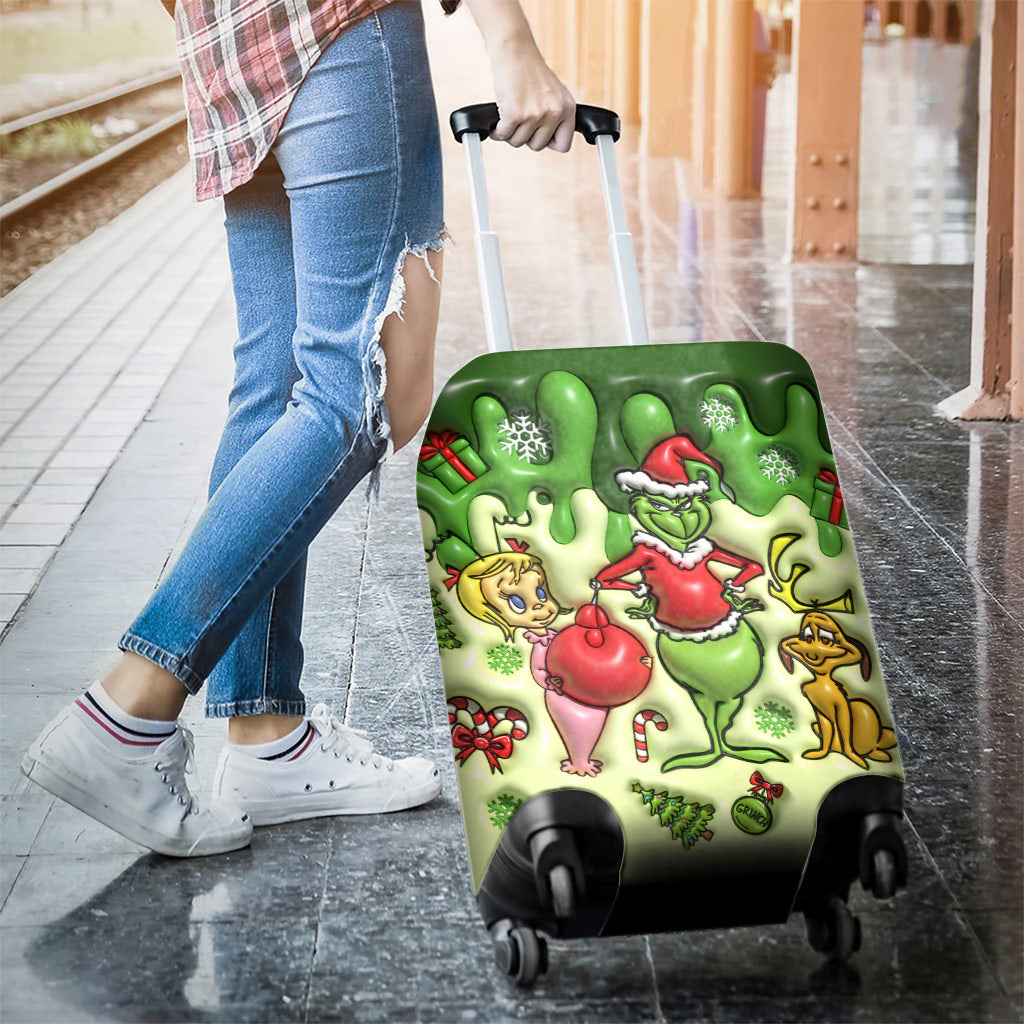 Merry Grinchmas - Personalized Stole Christmas Luggage Cover