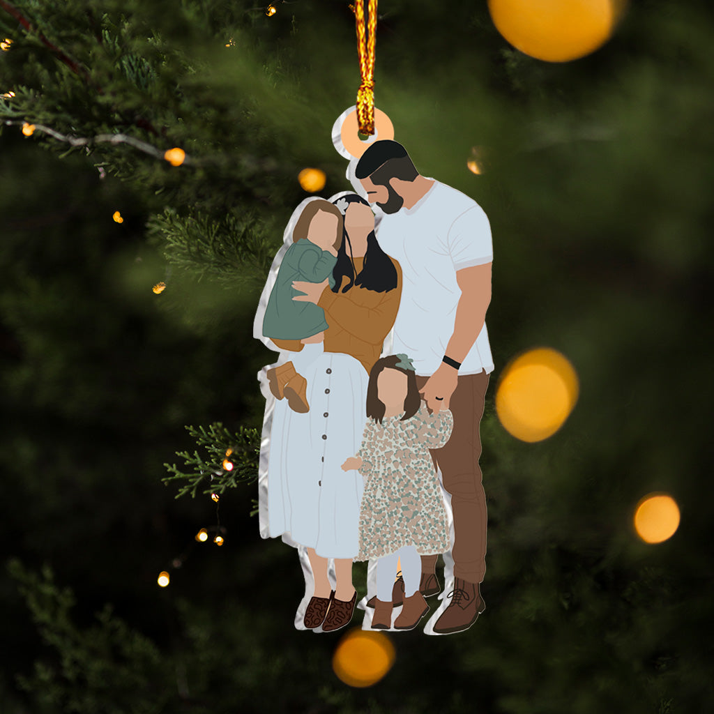 Custom Faceless Portrait Illustration - Personalized Family Ornament