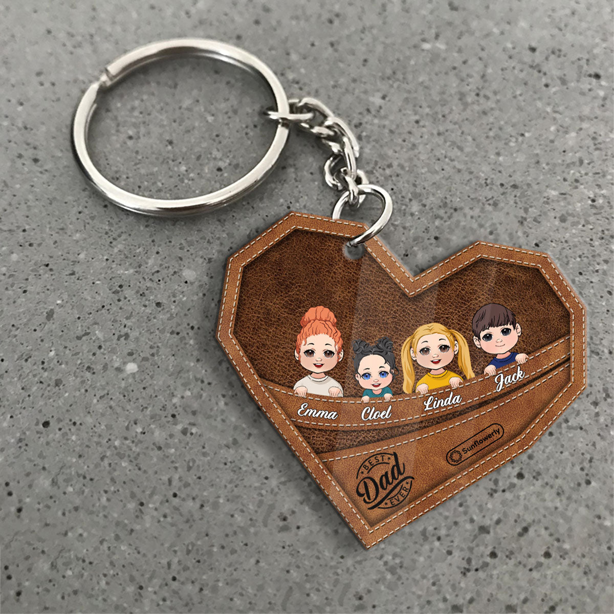 Best Dad/Grandma/Grandpa/Mom Ever - Personalized Father Keychain