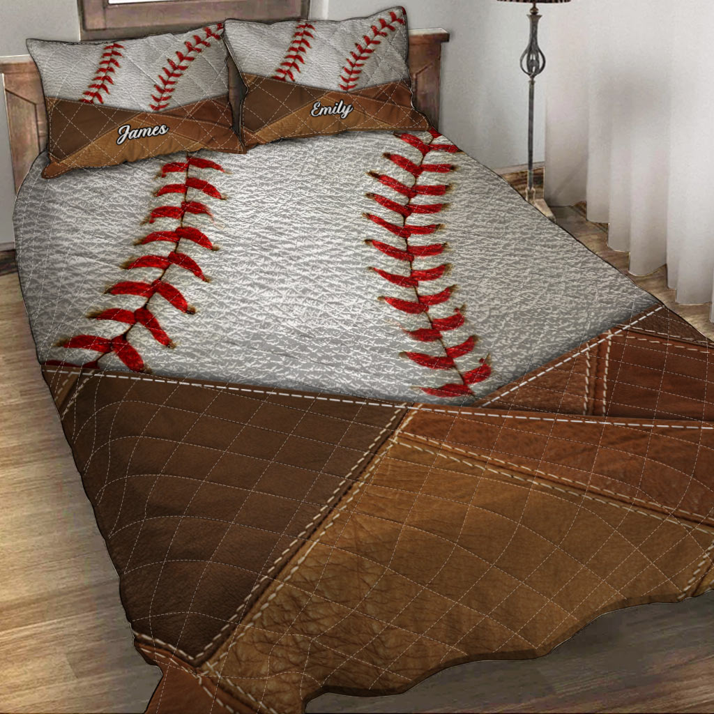 Vivre mon rêve - Ensemble de courtepointe de baseball personnalisé
