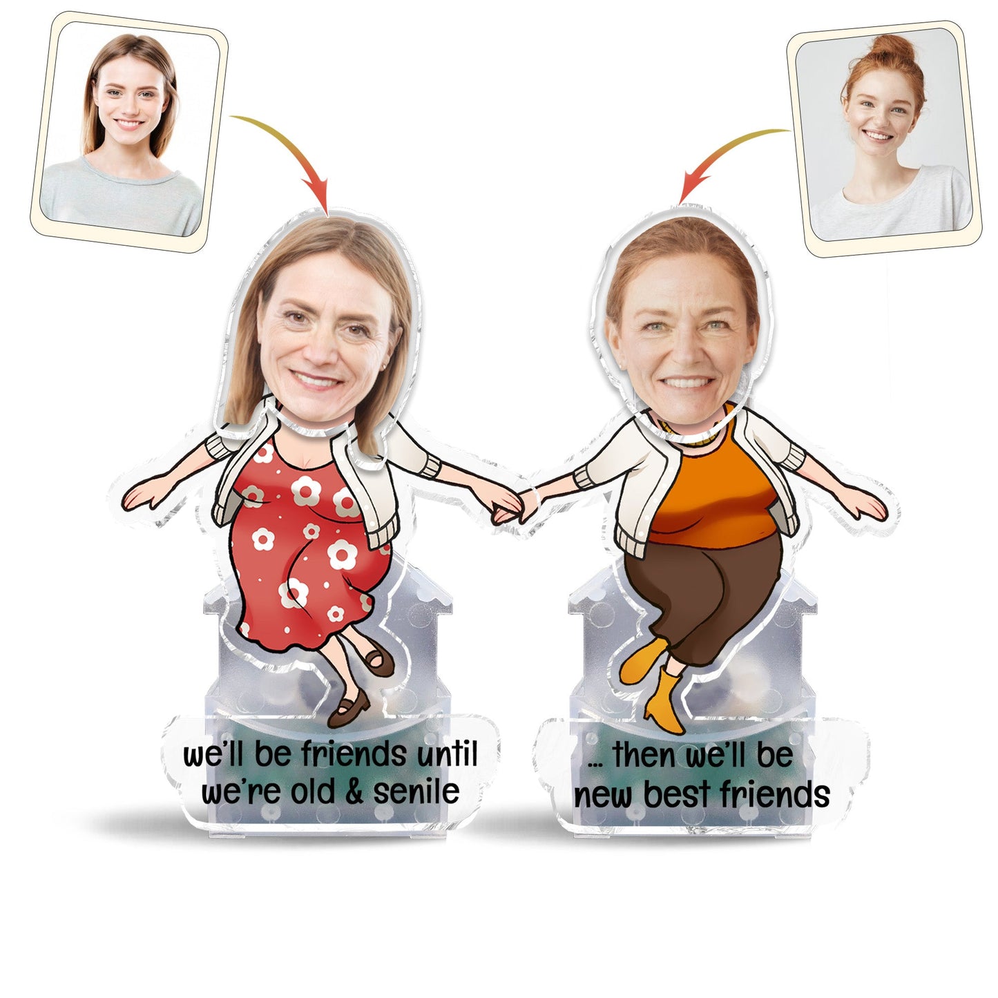 Nous serons amis jusqu'à la vieillesse - Cadeau pour un ami - Tête à secouer personnalisée