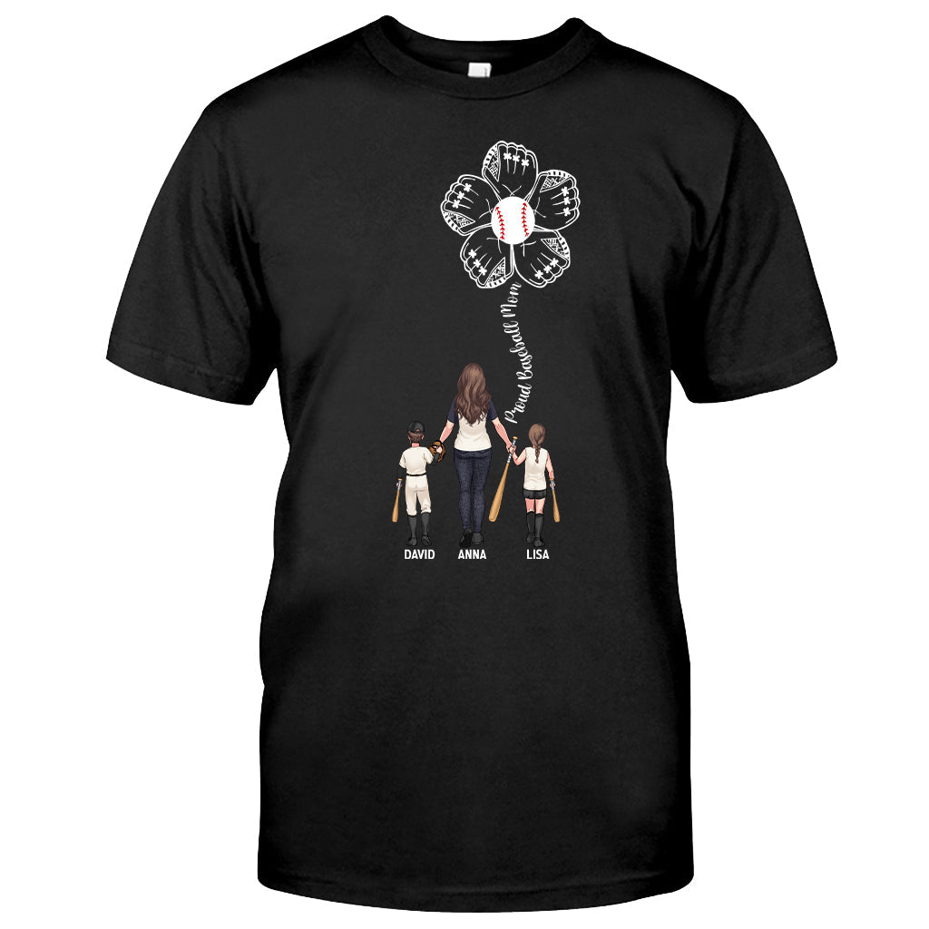 Maman fière de joueur de baseball - T-shirt et sweat à capuche personnalisés sur le thème du baseball