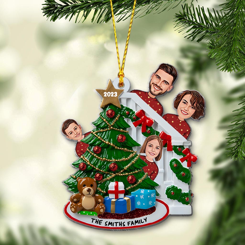 Staircase Cartoon Family - Personalized Family Ornament