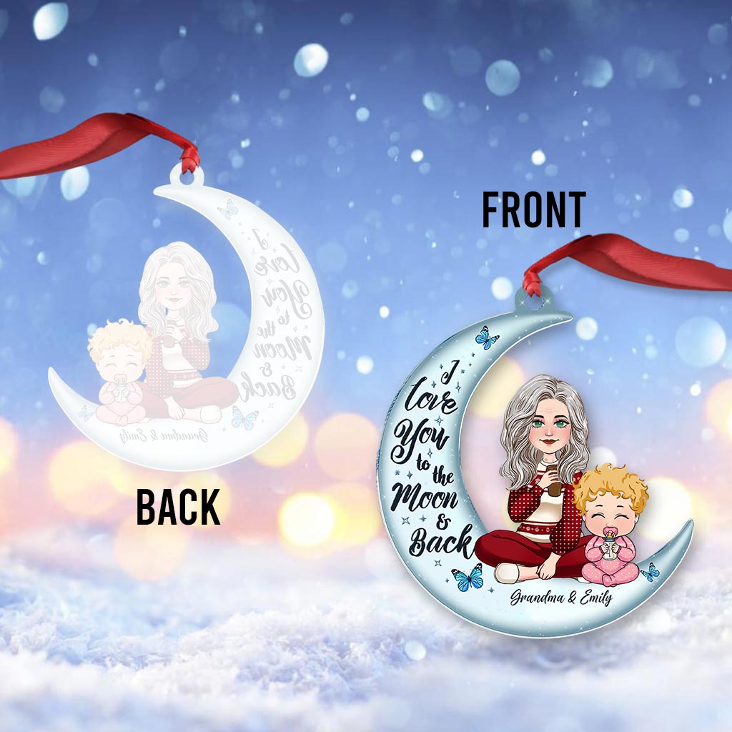I Love You To The Moon And Back - Personalized Grandma Ornament