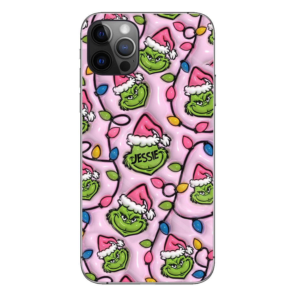 Green & Pink - Personalized Stole Christmas Phone Case