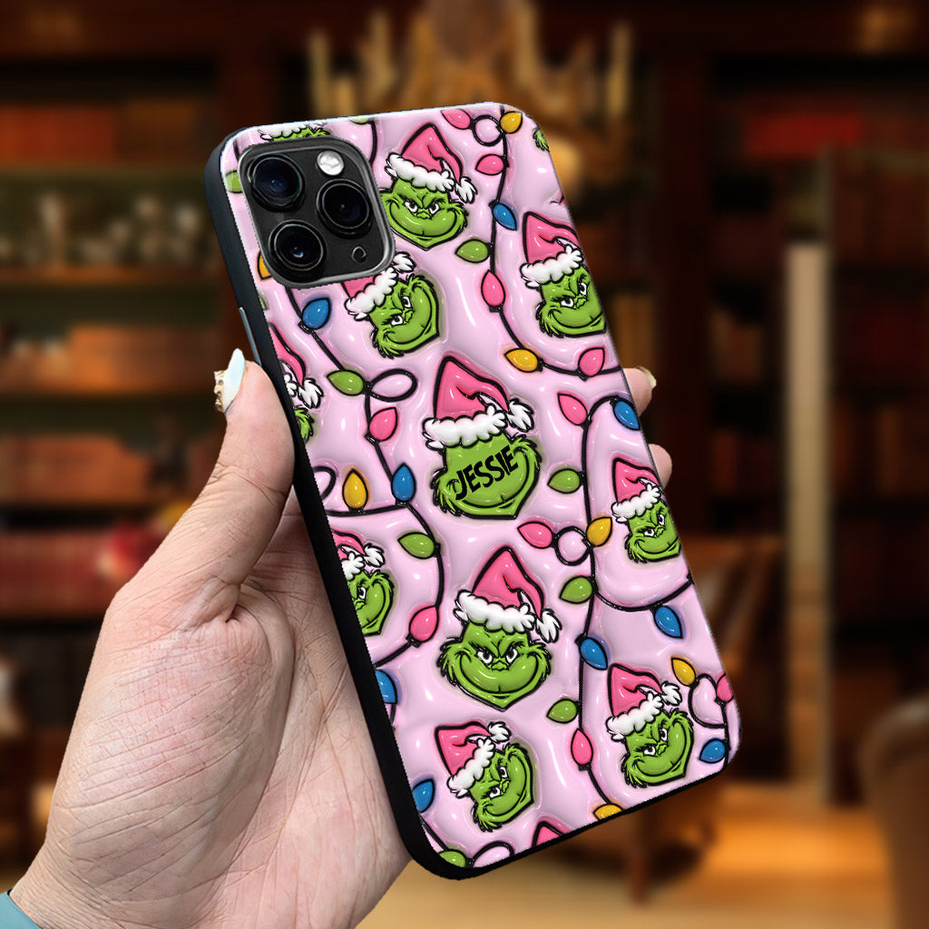 Green & Pink - Personalized Stole Christmas Phone Case
