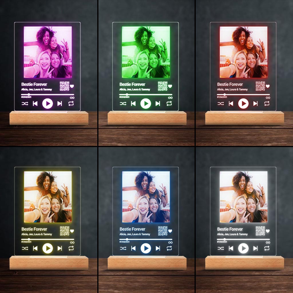 Chanson personnalisée « Meilleure amie pour toujours » - Plaque lumineuse personnalisée en forme de meilleure amie