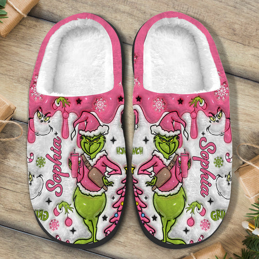 Merry Grinchmas - Personalized Stole Christmas Slippers