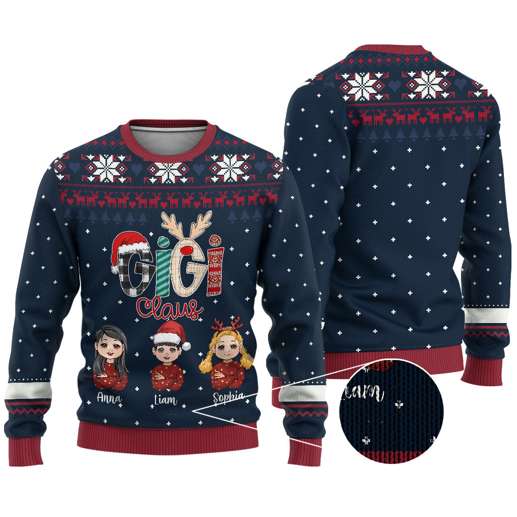 Pull moche personnalisé Gigi Claus - Mamie
